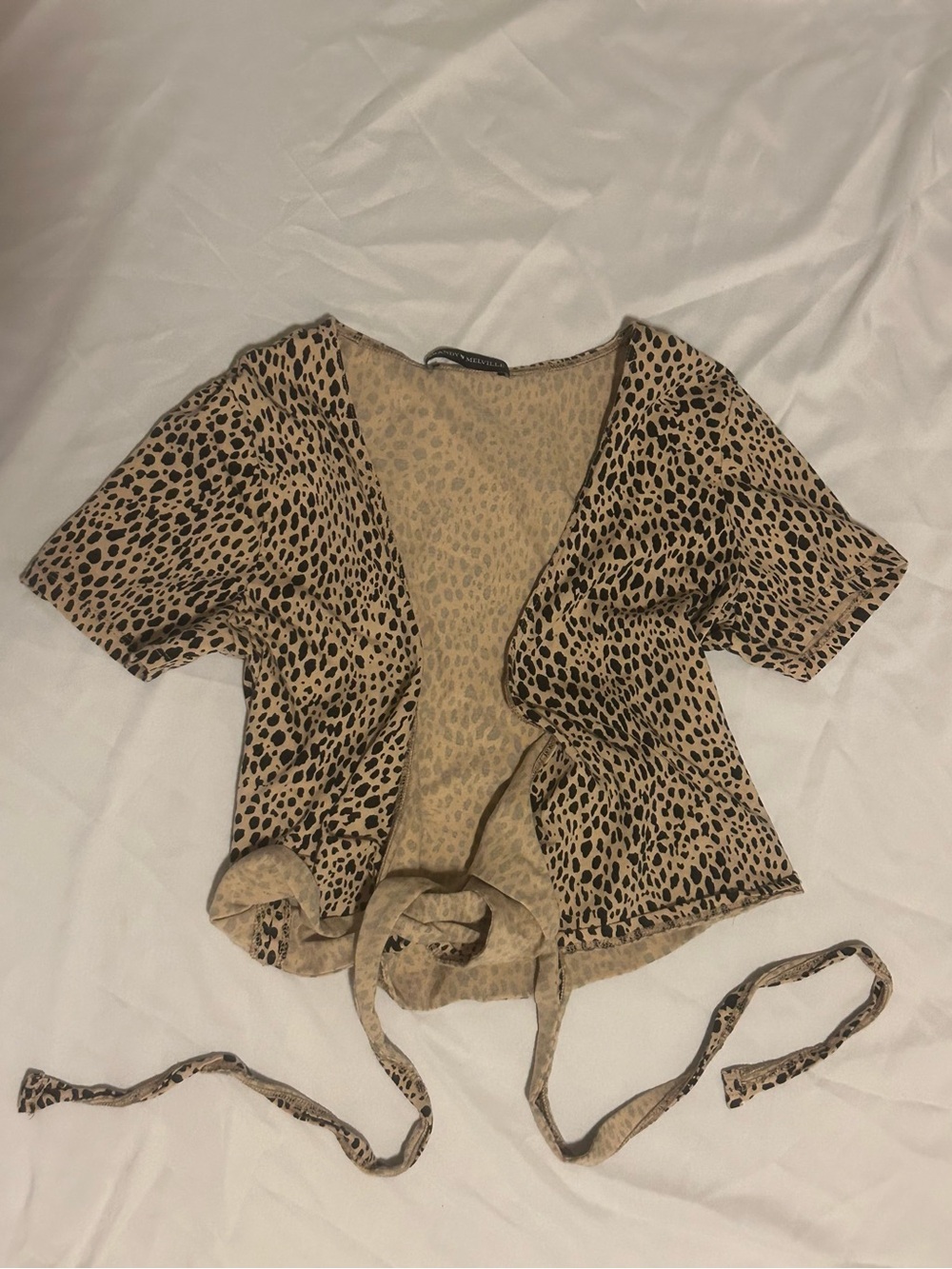 rare brandy cheetah tie top
